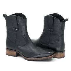 1743 Media Bota Cowboy Stone Negro